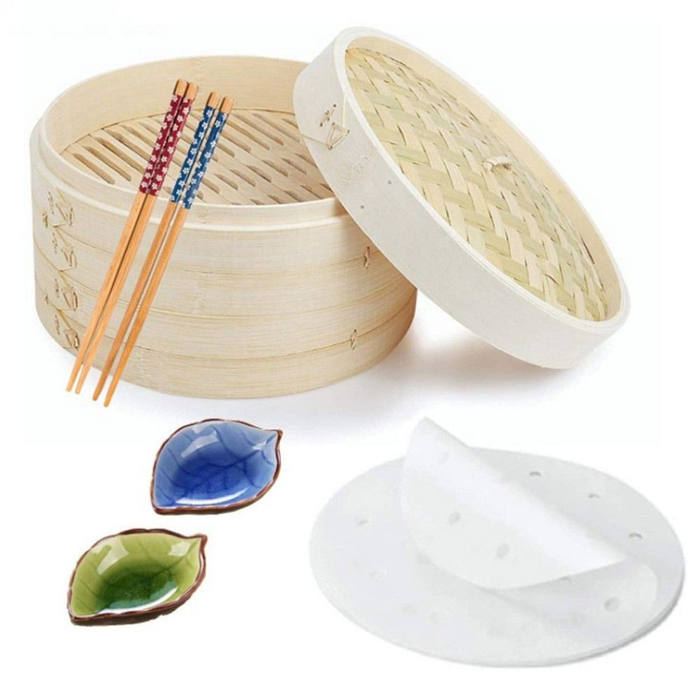 Bao Steamer Bamboo - Ketel Kukus Bambu Cina dengan Tutup