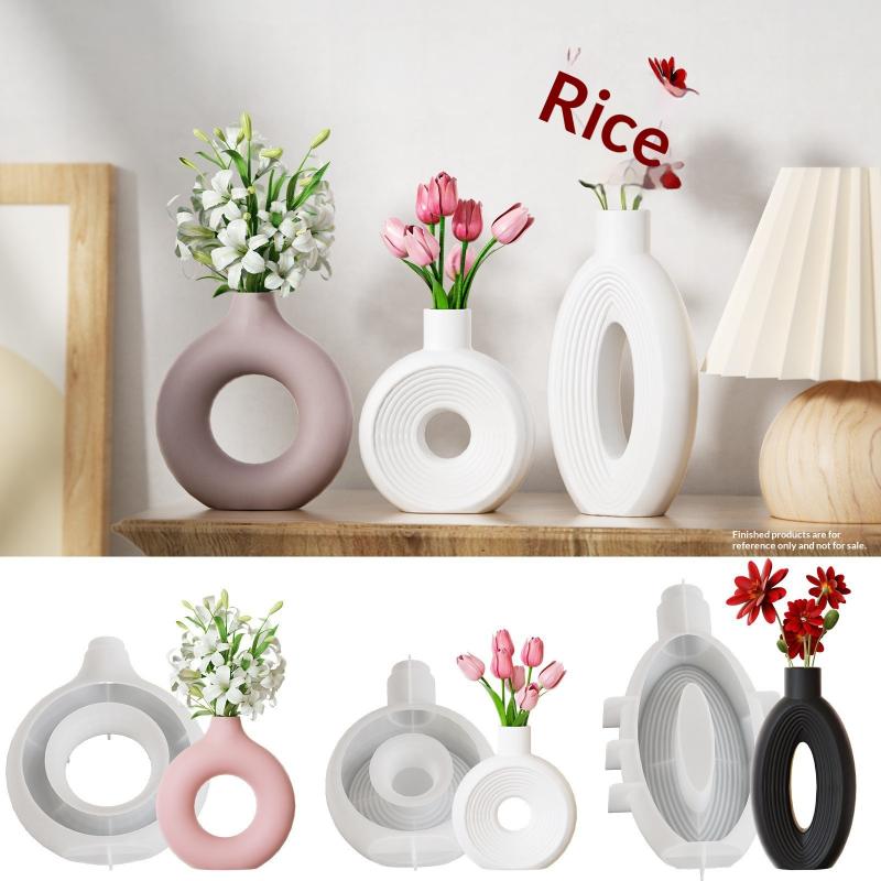 Donut Mold Silicone - Cetakan Silikon Vas Bentuk Donat Nordik,