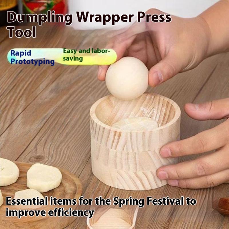 Dumpling Press Set - 1 Set Pembuat Pangsit Kayu -