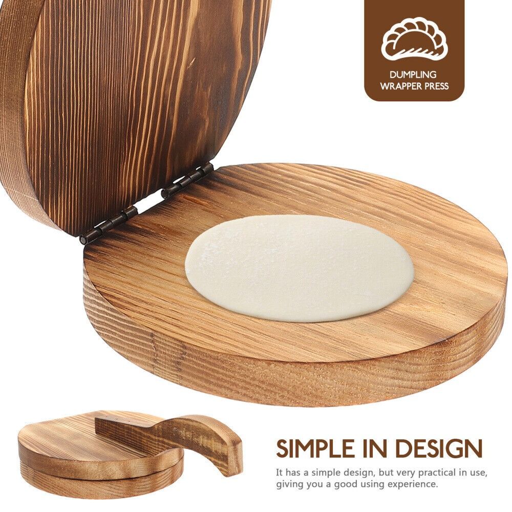 Dumpling Press Set - Alat Pembuat Kulit Pangsit Kayu DIY,