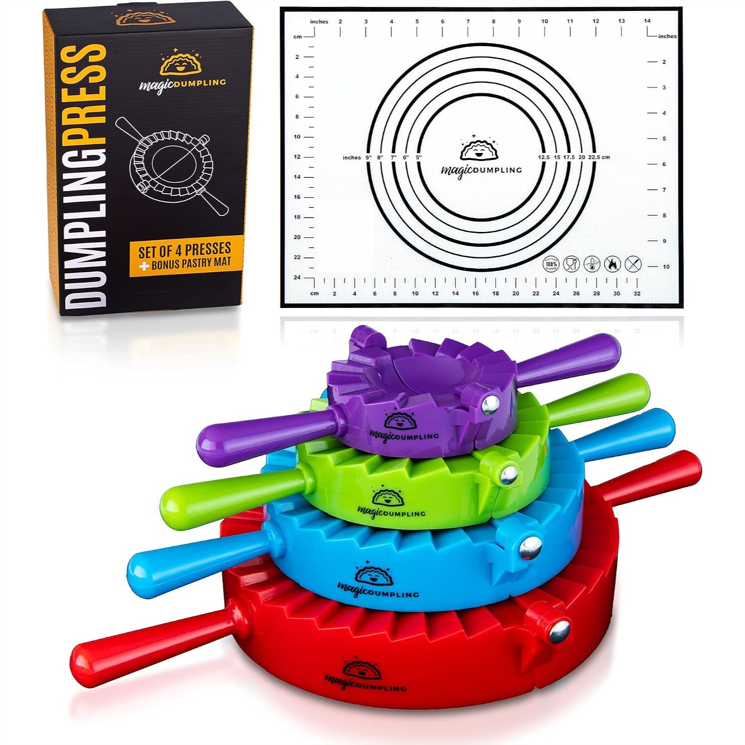 Momo Mold Press - Perlengkapan Pembuat Pangsit, Set 4 buah
