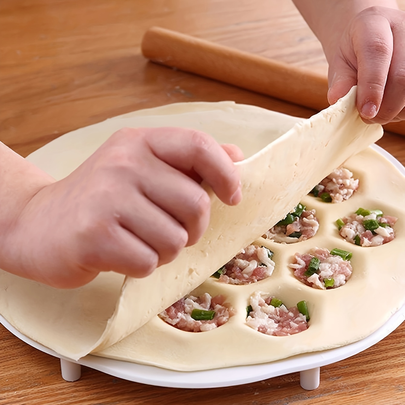 Dumpling Press Set - 1 buah cetakan pangsit Cina Sederhana,