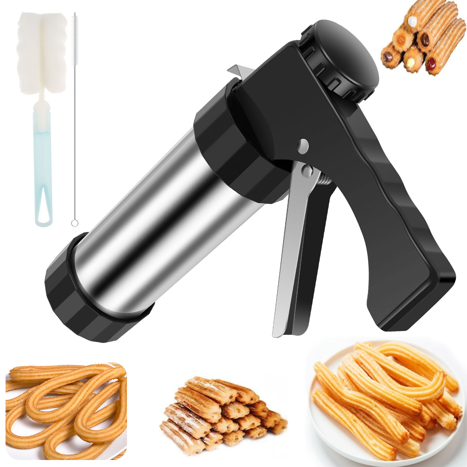 Churros Maker Gun - Mesin Pembuat Churro, Kit Pistol Tekan
