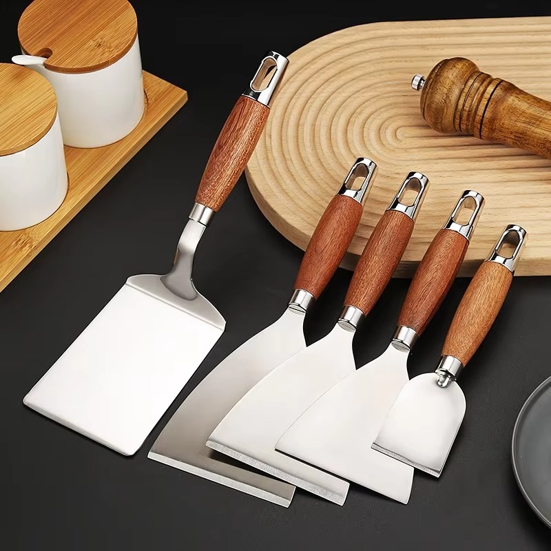 Okonomiyaki Spatula - Spatula Panggangan Persegi/Persegi Panjang, Spatula Anti-panas,