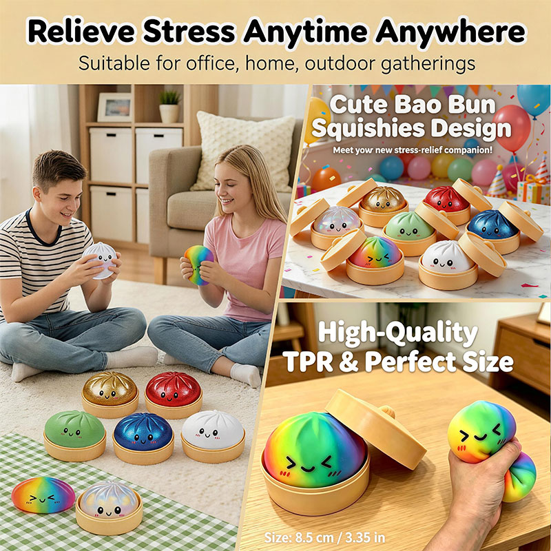 Bao Steamer Bamboo - Mainan Squishy Bao Bun dengan Pengukus