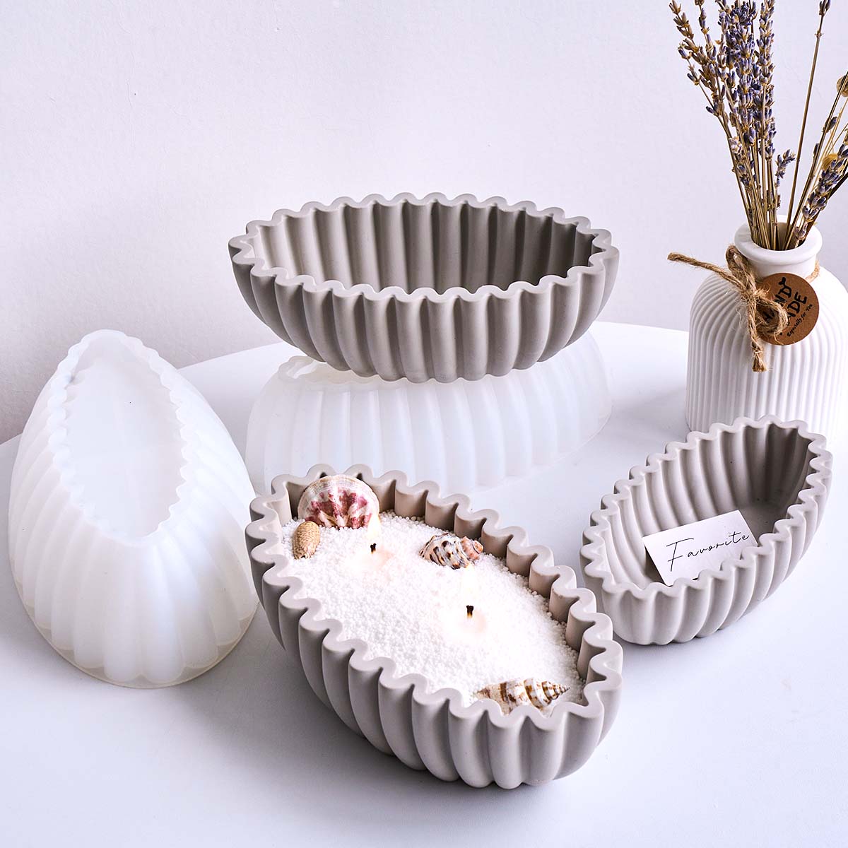 Potsticker Mold - Cetakan Silikon Mangkuk Penyimpanan Oval Bergaris