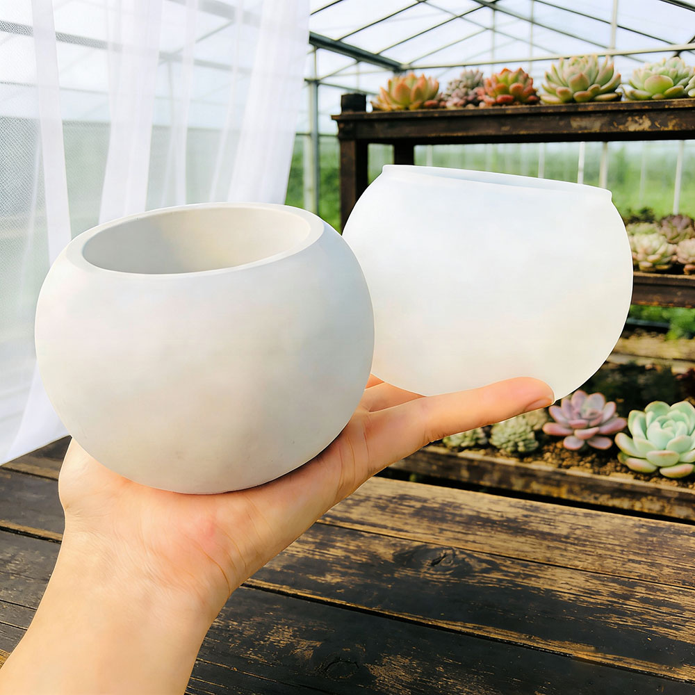 Potsticker Mold - Cetakan Silikon Pot Bunga Bulat DIY,
