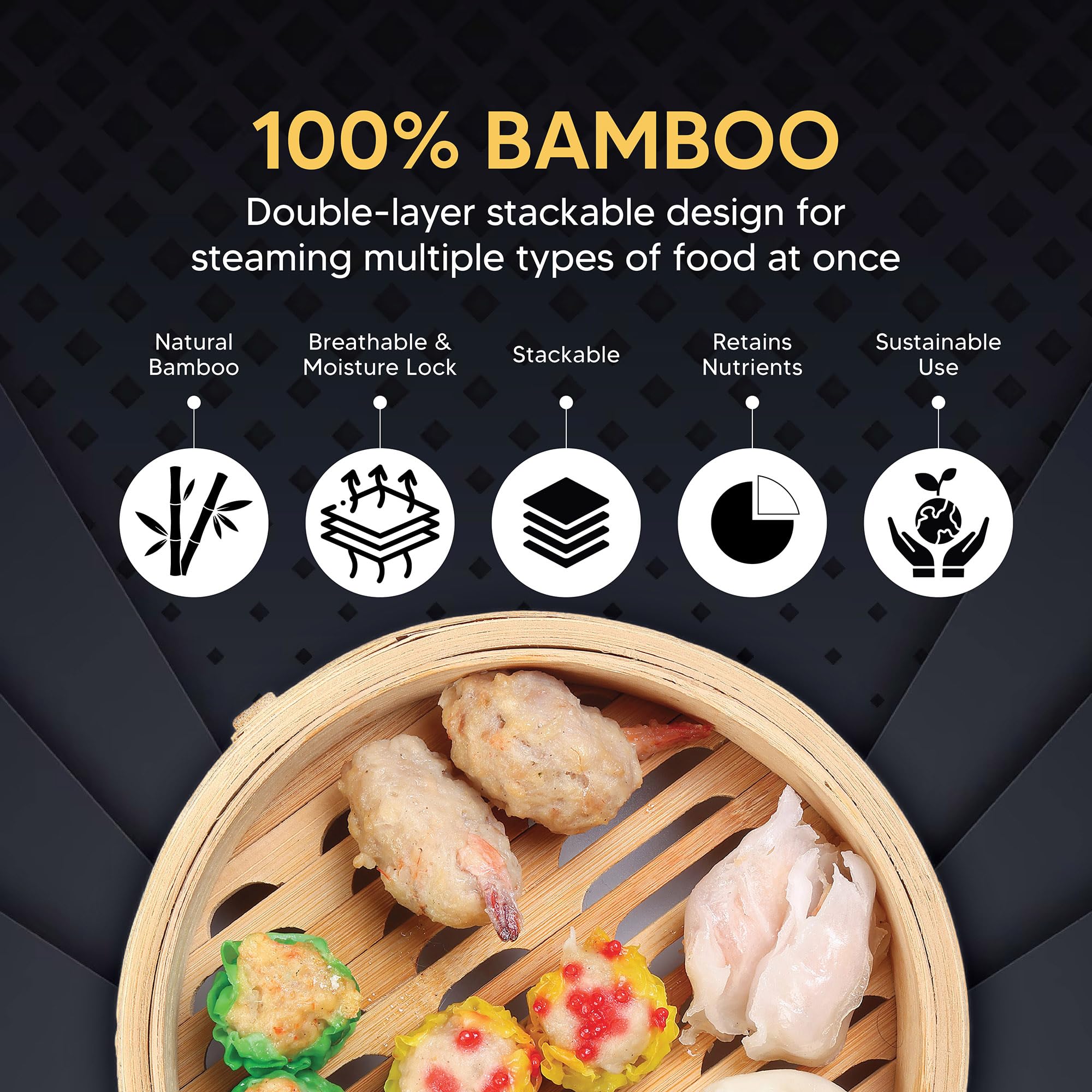 Pengukus Makanan Bambu 10 Inci - Bao Steamer Bamboo ulasan dan harga