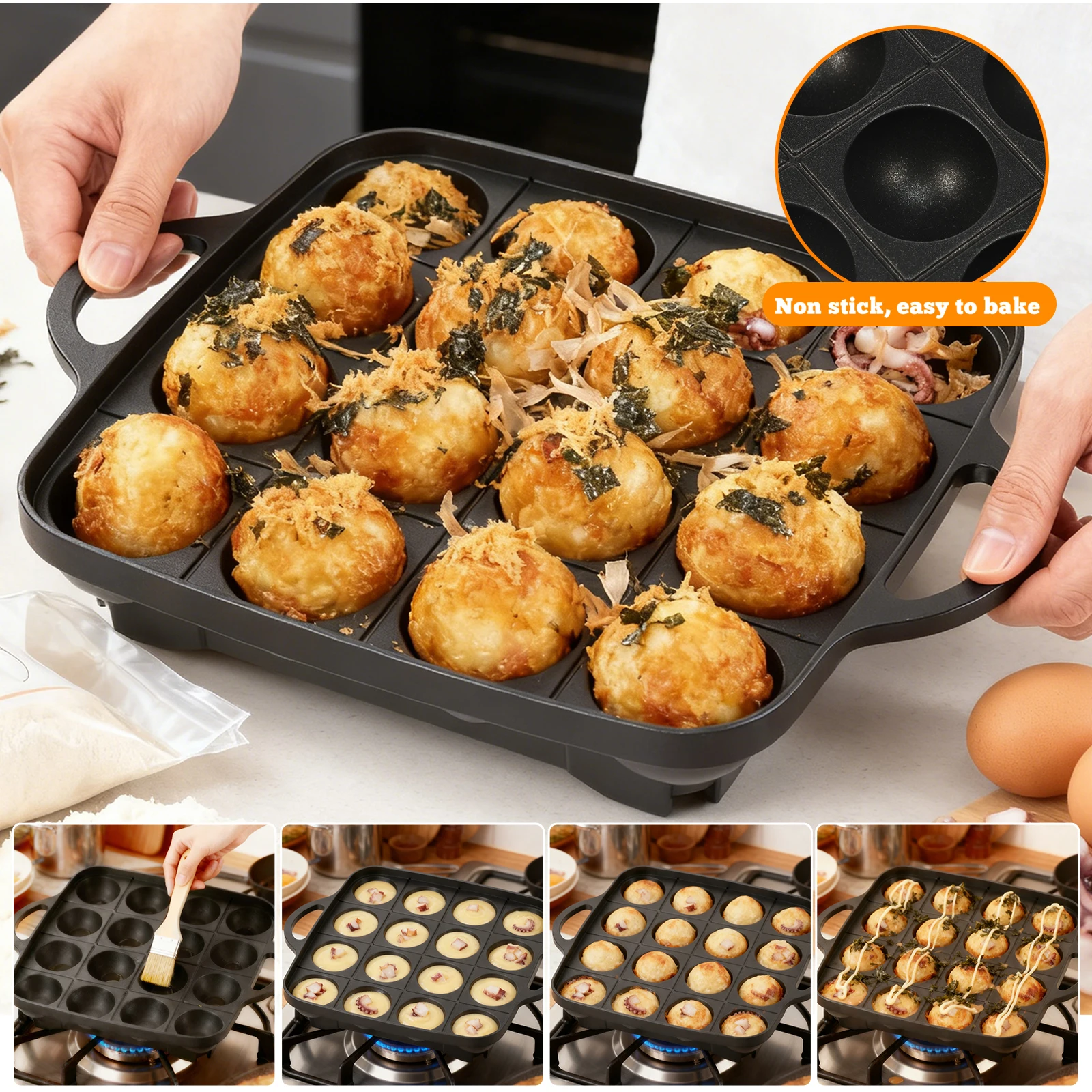 Panci Takoyaki 16 Lubang dari  - Takoyaki Grill Plate ulasan dan harga