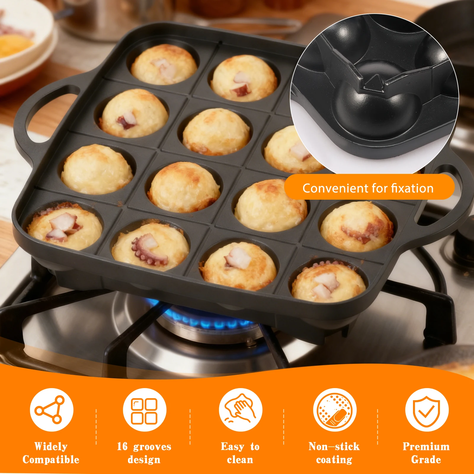 Panci Takoyaki 16 Lubang dari  - Takoyaki Grill Plate ulasan dan harga