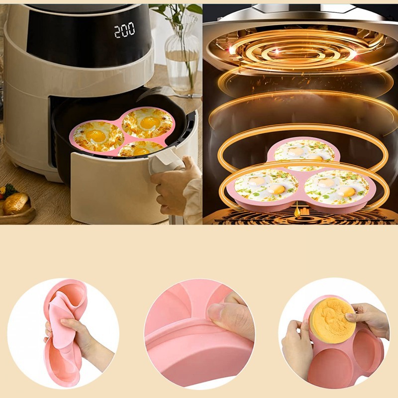Cetakan Telur Air Fryer Siliko - Egg Waffle Pan ulasan dan harga