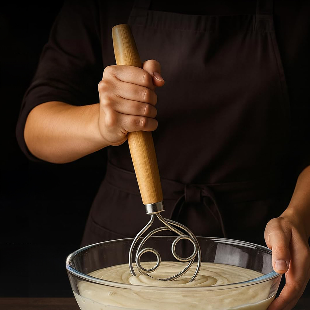 Pengocok Adonan Baja Tahan Kar - Danish Pancake Pan ulasan dan harga