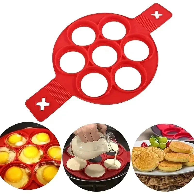 Silikon 7 lubang lingkaran pen - Egg Waffle Pan ulasan dan harga