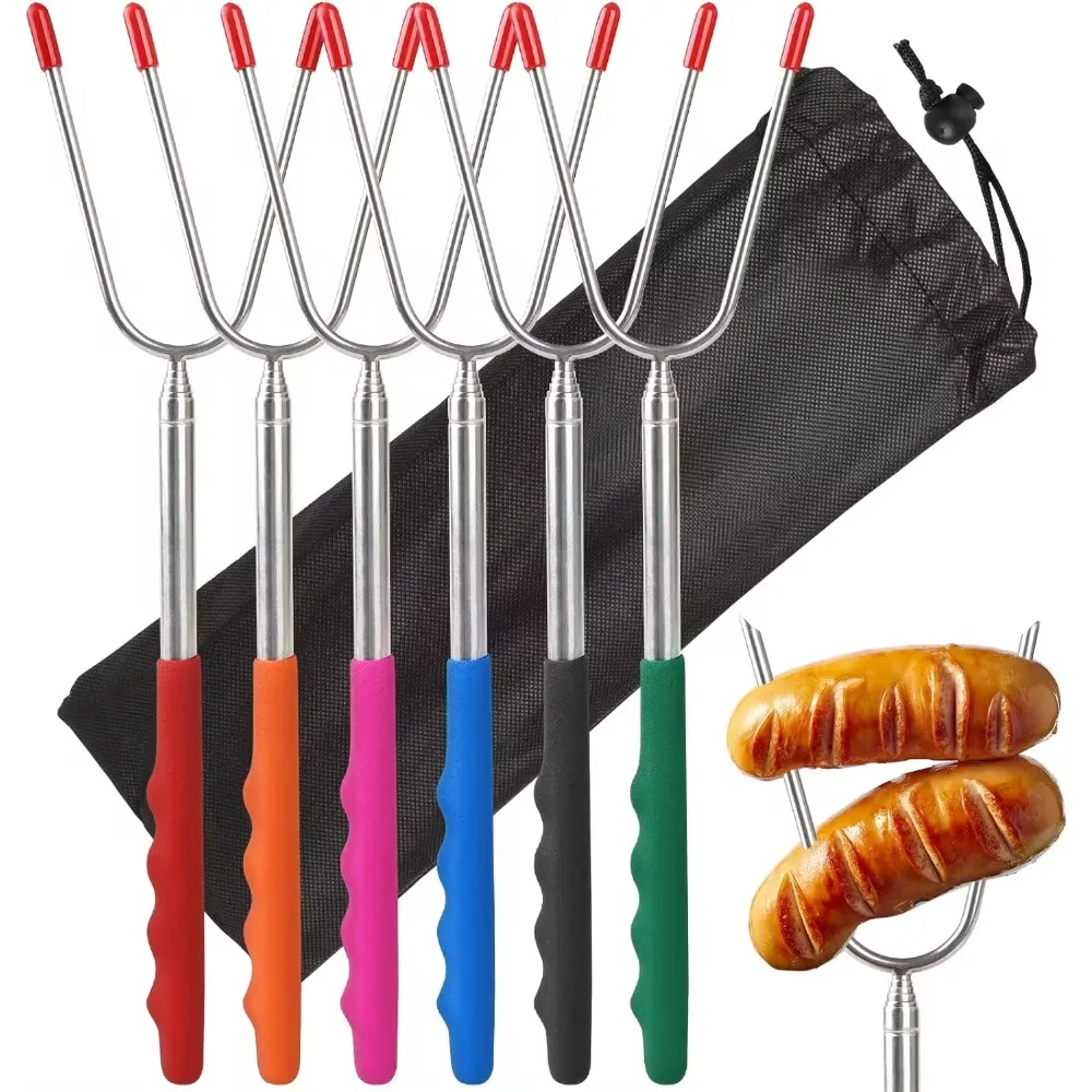 5/6/10 Buah Garpu BBQ Teleskop - Hot Dog Press ulasan dan harga