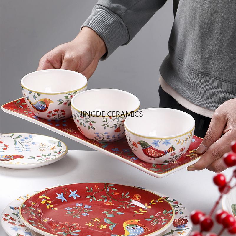 1pc Piring Keramik Eropa Motif - Dim Sum Basket ulasan dan harga
