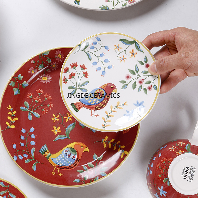 1pc Piring Keramik Eropa Motif - Dim Sum Basket ulasan dan harga