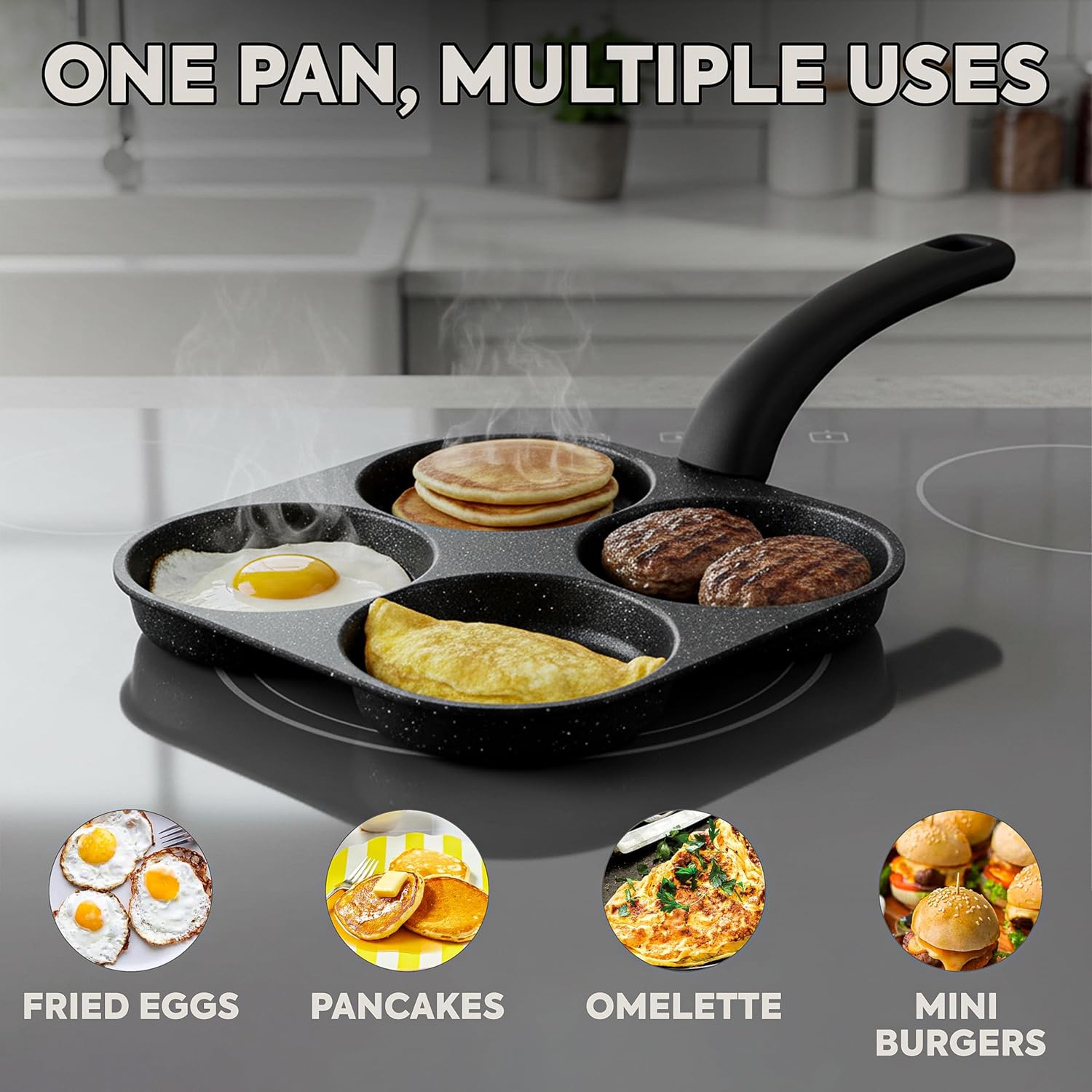 Wajan Penggorengan Telur Anti  - Mini Pancake Griddle ulasan dan harga